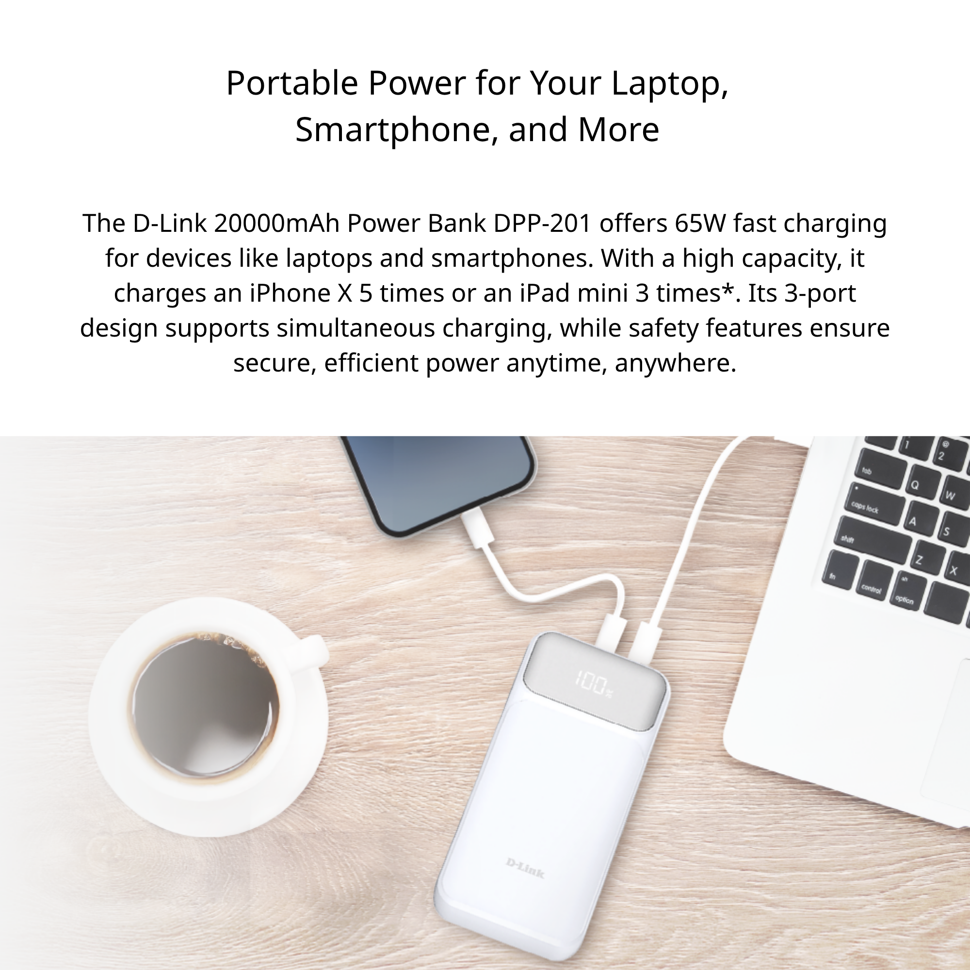 20000mAh 65W Fast Charging Power Bank