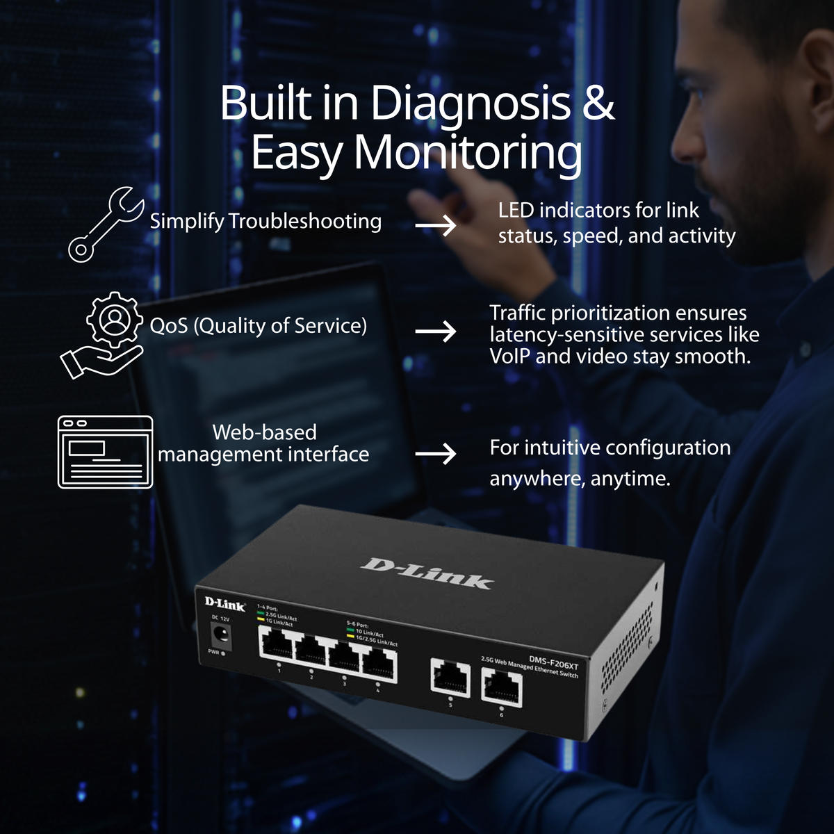 6-Port - 2x10G, 4x2.5G Web Managed Ethernet Switch