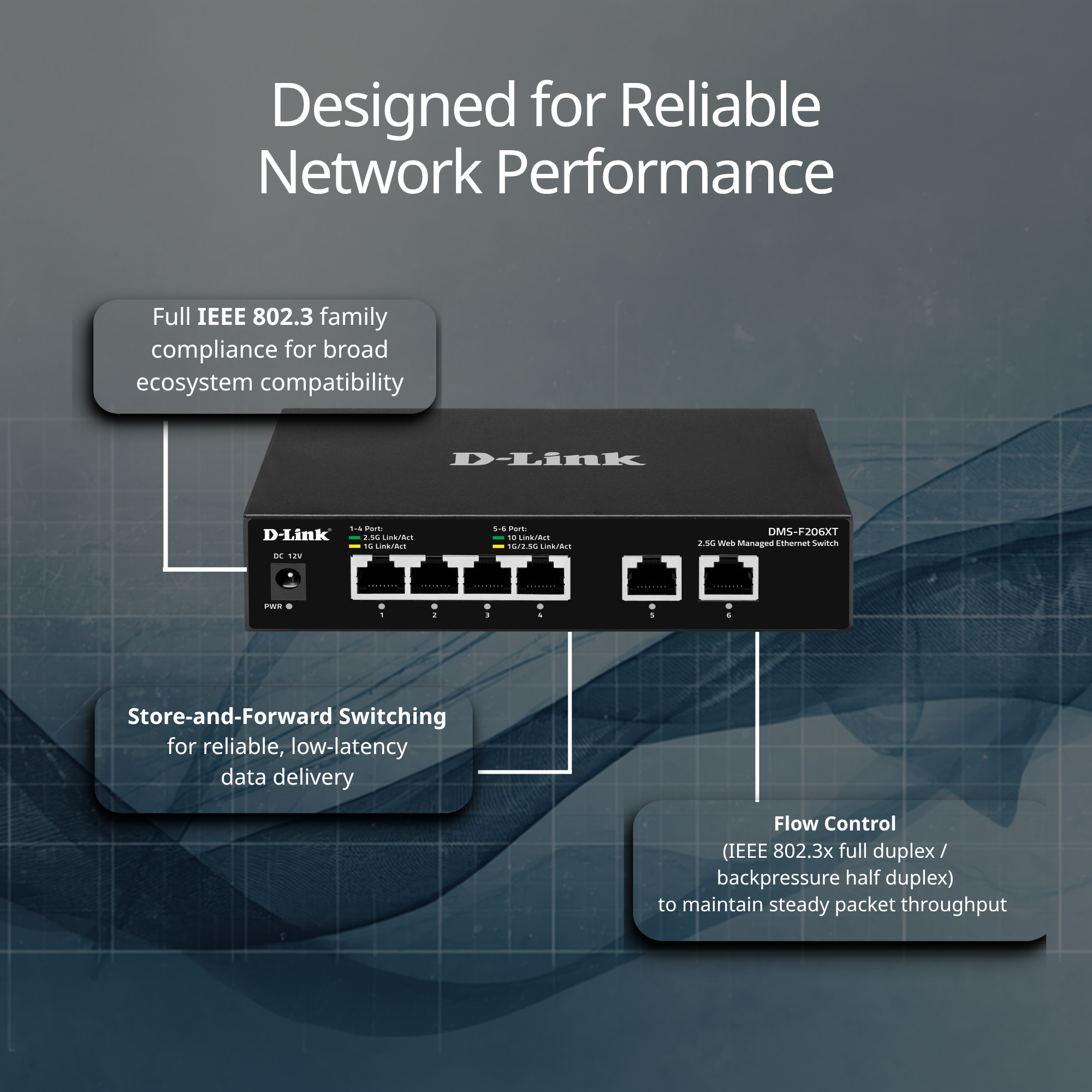 6-Port - 2x10G, 4x2.5G Web Managed Ethernet Switch