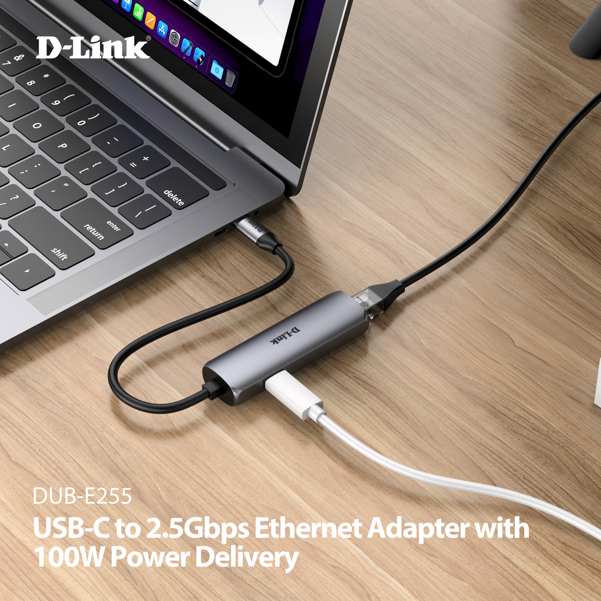 USB-C to 2.5Gbps Ethernet Adapter with 100W Power Delivery