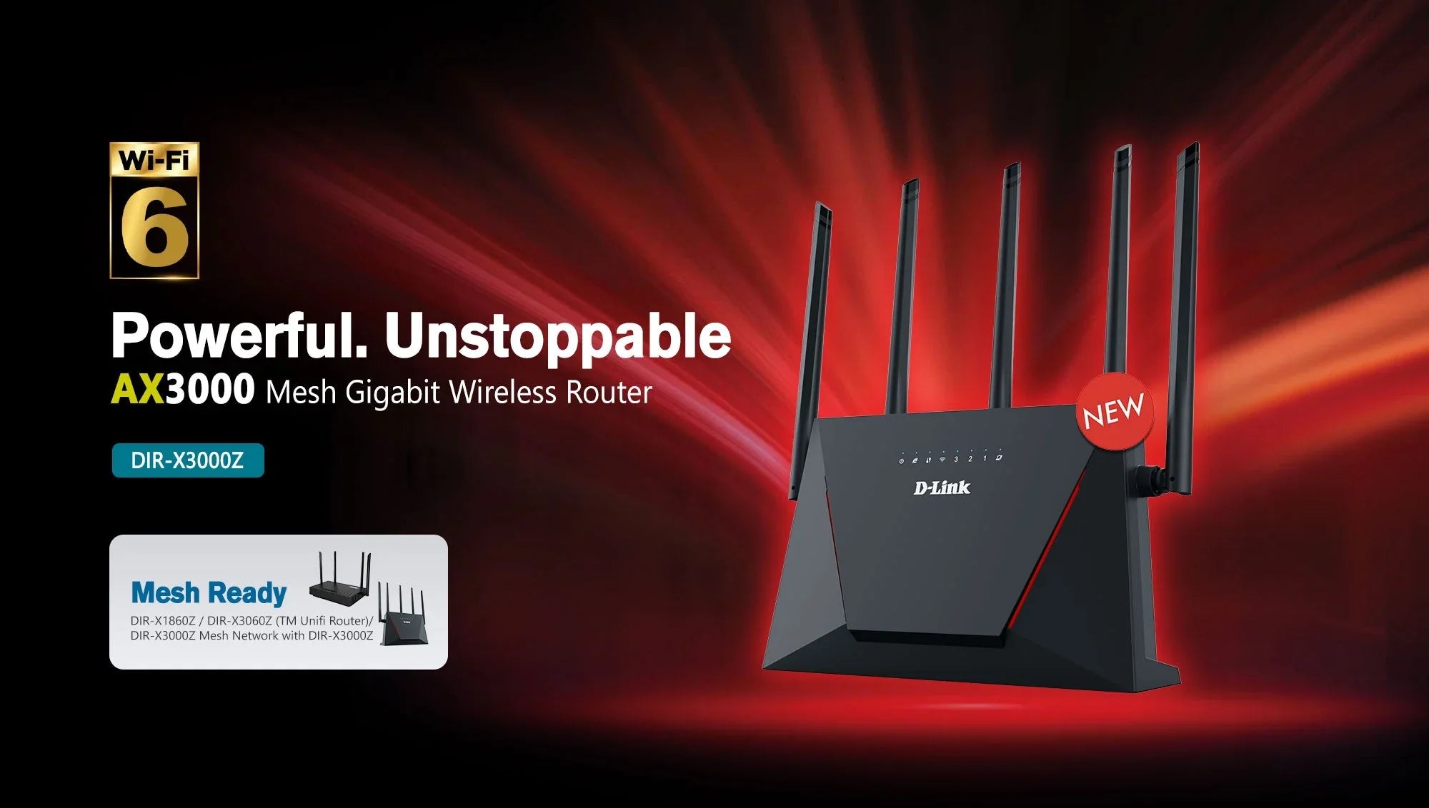 D-Link Supercharges Wi-Fi Connectivity for Home with Easy to use and Easy Mesh™ powered Gigabit Wi-Fi 6 router.