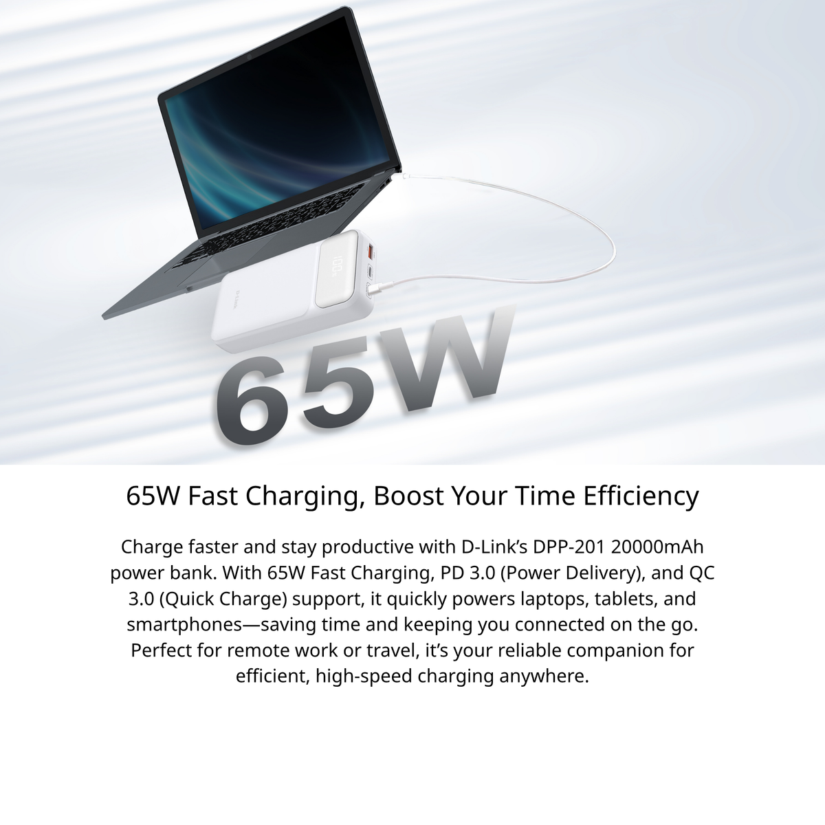 20000mAh 65W Fast Charging Power Bank