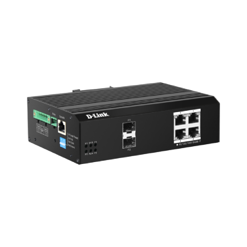 6-Port Gigabit Industrial Smart Managed PoE+ Switch with 4 PoE ports and 2 SFP ports
