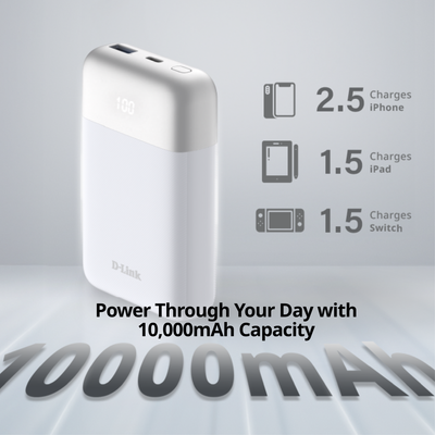 10000mAh PowerBank with USB-C & USB-A Ports