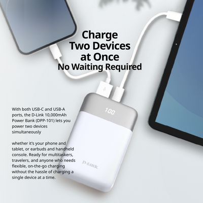 10000mAh PowerBank with USB-C & USB-A Ports