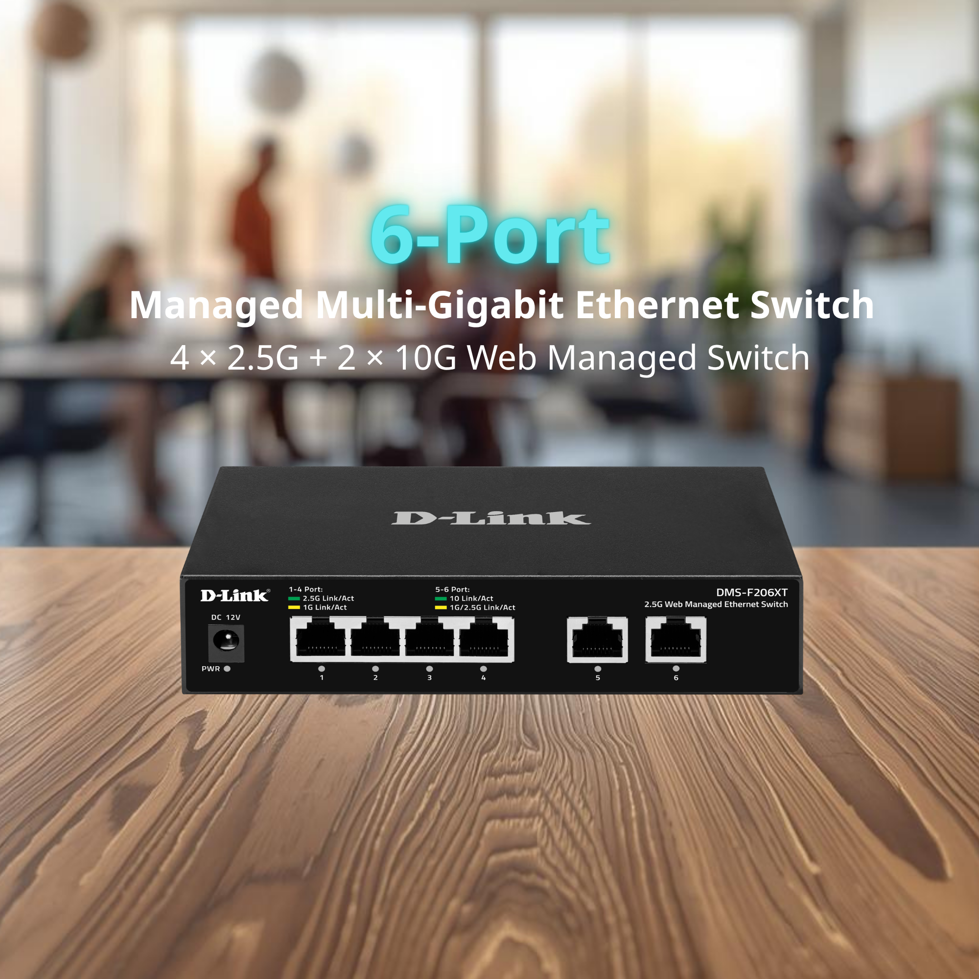 6-Port - 2x10G, 4x2.5G Web Managed Ethernet Switch
