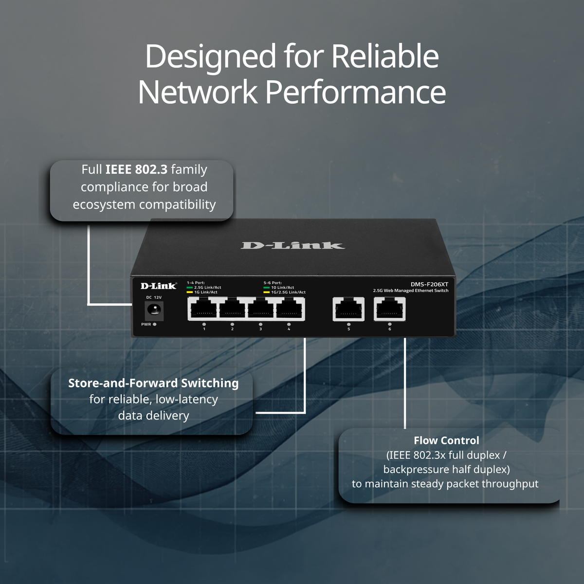 6-Port - 2x10G, 4x2.5G Web Managed Ethernet Switch