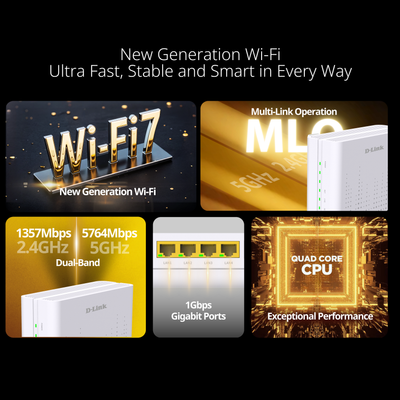 BE7200 Wi-Fi 7 4x4, 10Gx2 Gigabit Mesh Router