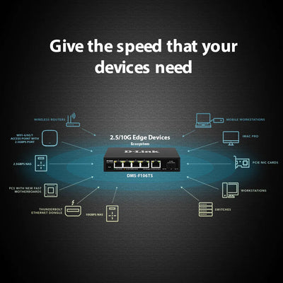 5-port 2.5G with 1-Port SFP+ Web Management Desktop Switch