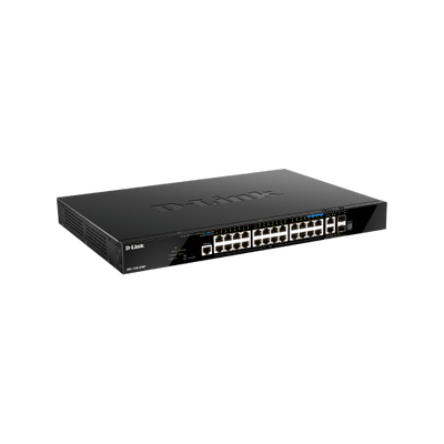 28-port Gigabit Layer 3 Stackable Smart Managed PoE (370W) Switch with 4-port 2.5G & 4-port 10G Uplinks
